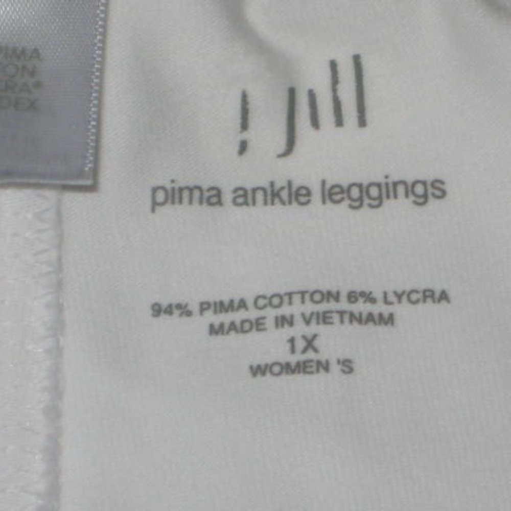 J. Jill Pima Ankle Length Leggings Size 1X White Cotton Pants Plus Never Worn - Picture 5 of 7